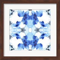 Framed 'Blue Kaleidoscope III' border=