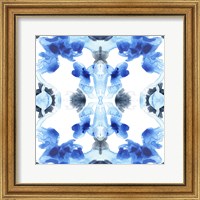 Framed 'Blue Kaleidoscope IV' border=