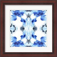 Framed 'Blue Kaleidoscope IV' border=