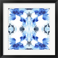 Framed 'Blue Kaleidoscope IV' border=