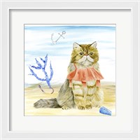 Framed 'Summer Purr Party I' border=