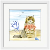 Framed 'Summer Purr Party I' border=