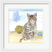 Framed 'Summer Purr Party II' border=