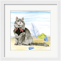 Framed 'Summer Purr Party III' border=