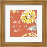 Framed 'Bee Happy III Spice' border=