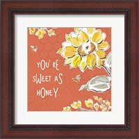 Framed 'Bee Happy III Spice' border=