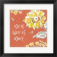 Bee Happy III Spice Framed Print