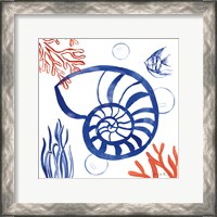 Framed 'Coastal Jewels I' border=