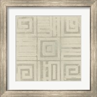 Framed 'Geometric Tone on Tone III Dark' border=