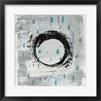 Zen Circle I Crop with Teal Framed Print