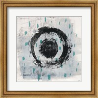 Framed 'Zen Circle II Crop with Teal' border=