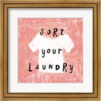 Framed 'Laundry Rules III' border=