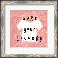 Framed 'Laundry Rules III' border=