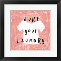 Framed 'Laundry Rules III' border=