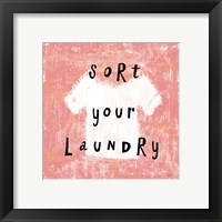 Framed 'Laundry Rules III' border=