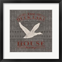 Soft Lodge II Dark with Red Framed Print