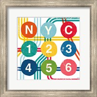 Framed 'New York City Life Subway' border=