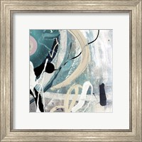 Framed 'Tangled III Teal' border=