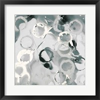 Teal Spatter II Framed Print