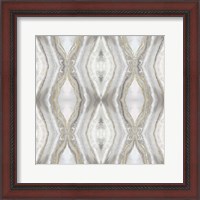 Framed 'Neutral Kaleidoscope I' border=