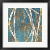 Framed 'Teal Abstract I' border=