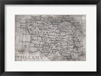 Tuscany Map White Framed Print