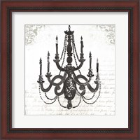 Framed 'Black Chandelier I' border=