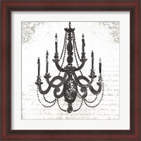 Framed 'Black Chandelier I' border=