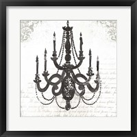 Black Chandelier I Framed Print