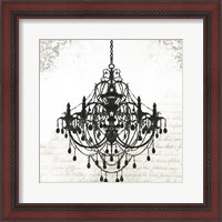 Framed 'Black Chandelier II' border=