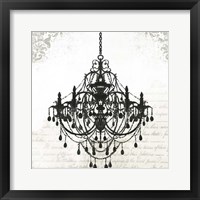 Framed 'Black Chandelier II' border=