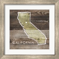 Framed 'California Rustic Map' border=