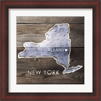 Framed 'New York Rustic  Map' border=