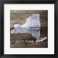 New York Rustic  Map Framed Print
