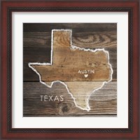 Framed 'Texas Rustic Map' border=