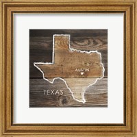 Framed 'Texas Rustic Map' border=