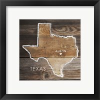 Framed 'Texas Rustic Map' border=