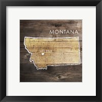 Framed 'Montana Rustic Map' border=