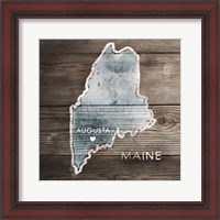 Framed 'Maine Rustic Map' border=