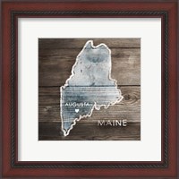 Framed 'Maine Rustic Map' border=