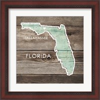 Framed 'Florida Rustic Map' border=