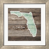 Framed 'Florida Rustic Map' border=