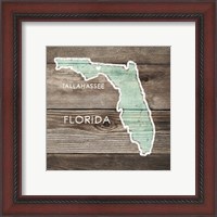 Framed 'Florida Rustic Map' border=