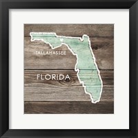 Framed 'Florida Rustic Map' border=