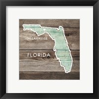 Florida Rustic Map Framed Print