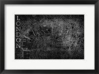 Map London Black Framed Print