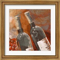 Framed 'Red Wine II' border=