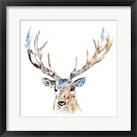 Framed 'Watercolour Reindeer' border=