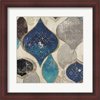 Framed 'Blue Motif I' border=