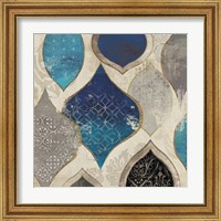 Framed 'Blue Motif II' border=